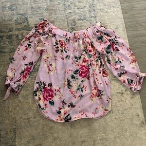 Floral off the shoulder shirt